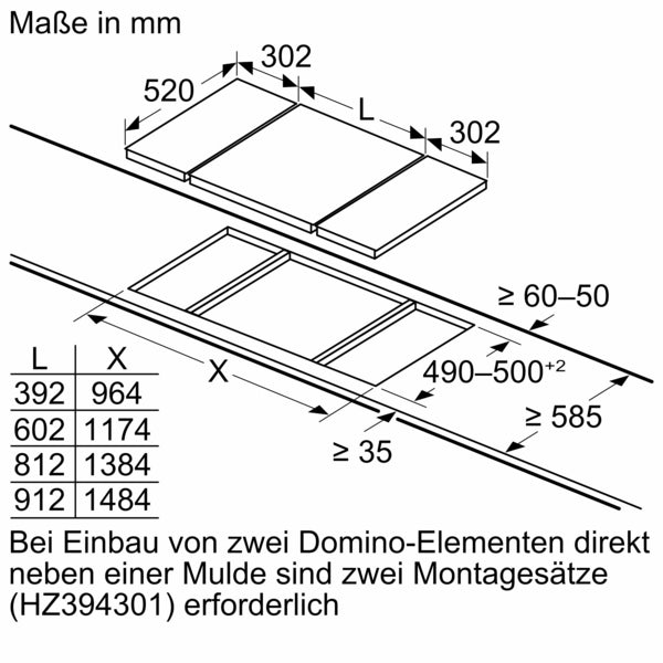 Siemens iQ300, Domino Elektrokochfeld, autark, 30 cm