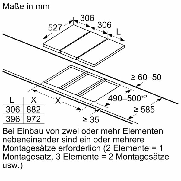 Bosch Serie 6, Domino-Kochfeld, Induktion, 30 cm, Facetten-Design