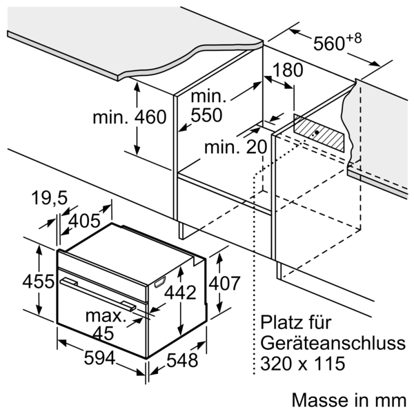 Bosch Serie 8, Einbau-Kompaktbackofen mit Mikrowellenfunktion, 60 x 45 cm, Schwarz