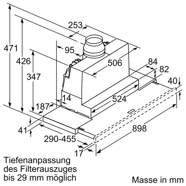Siemens iQ300, Flachschirmhaube, 90 cm, Silbermetallic,  Griffleiste optional