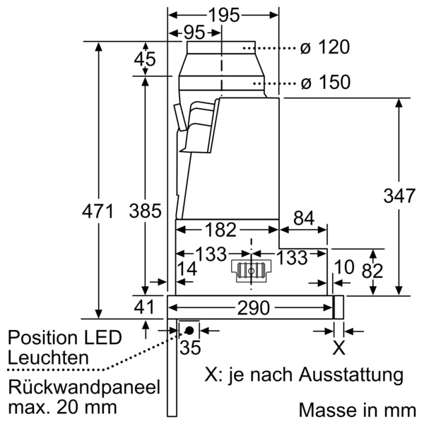 Bosch Serie 4, Flachschirmhaube, 90 cm, Silbermetallic, Griffleiste optional