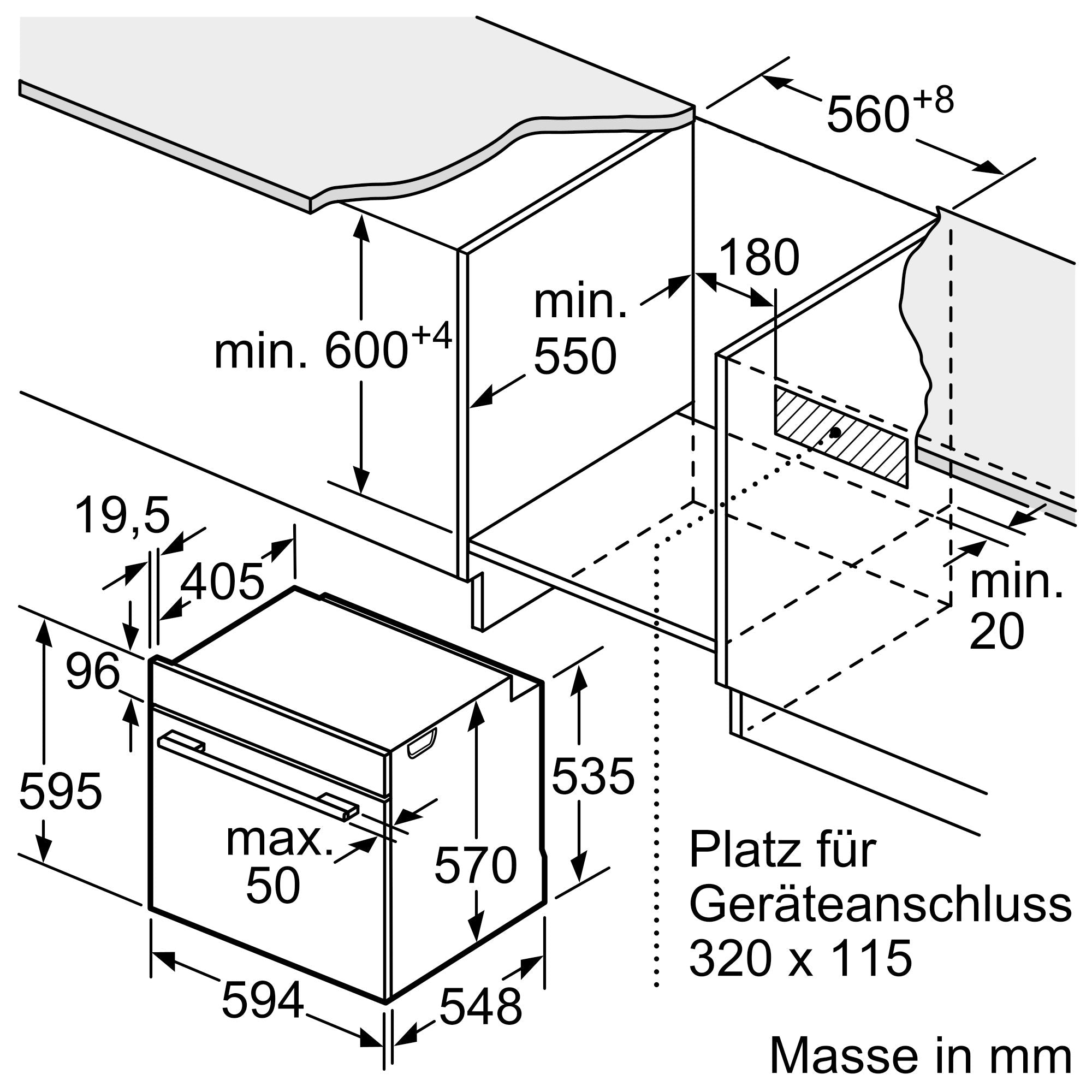 Bosch Serie 2, Einbau-Herd, 60 x 60 cm, Edelstahl