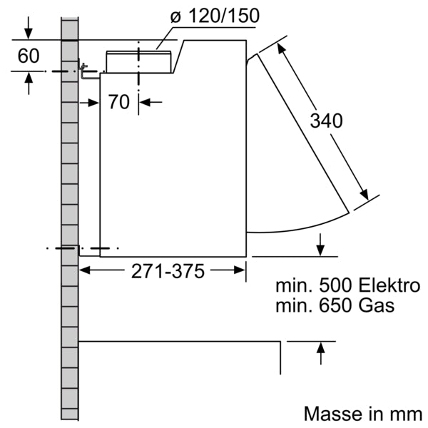Bosch Serie 2, Integrierte Dunstabzugshaube, 60 cm, Silber