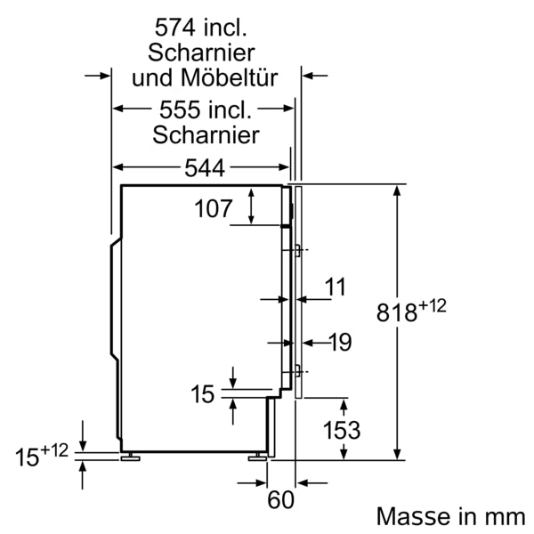 Siemens iQ700, Einbau-Waschmaschine, 8 kg, 1400 U/min.