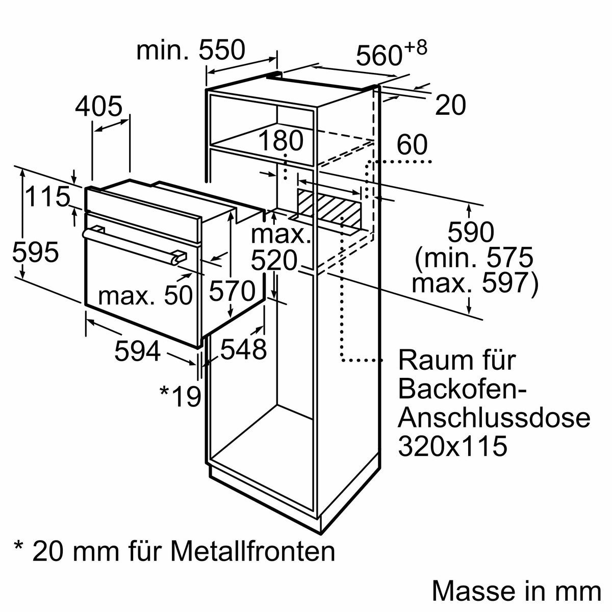 Bosch, Series 2, Built-in Oven, 60 x 60 cm, Black