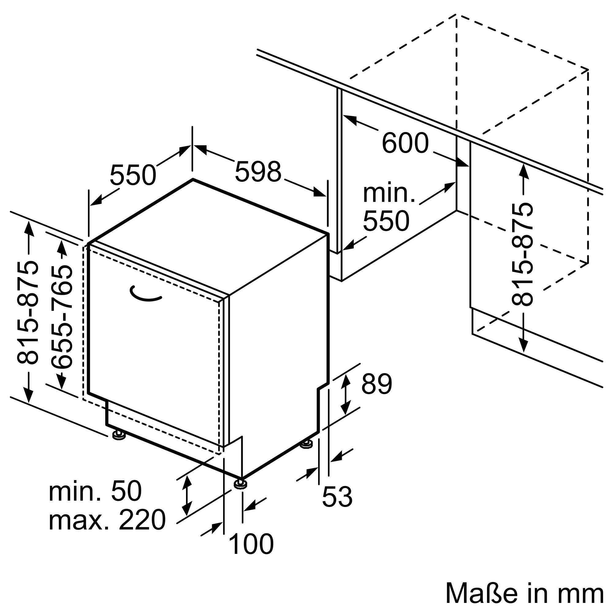 Bosch, Serie 4, Vollintegrierter Geschirrspüler, 60 cm, VarioScharnier für besondere Einbausituationen