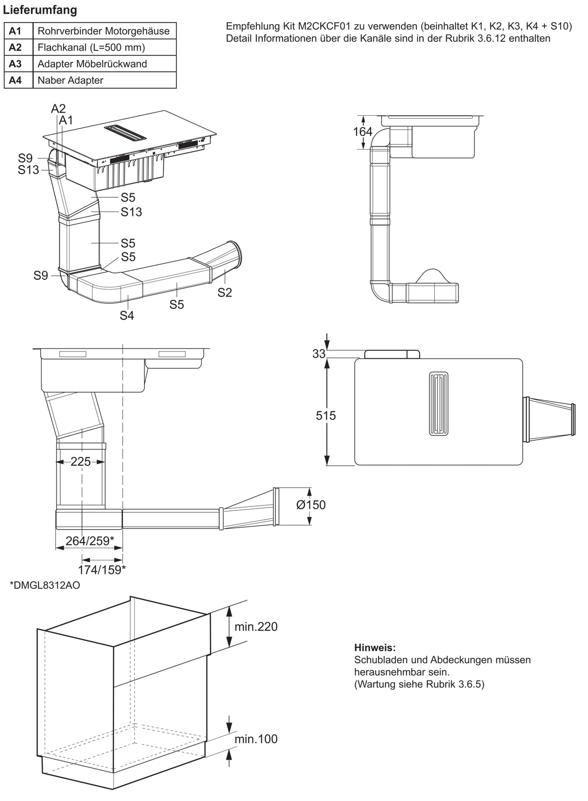 Electrolux Cooktop Extractor Fan DMGL8362AO