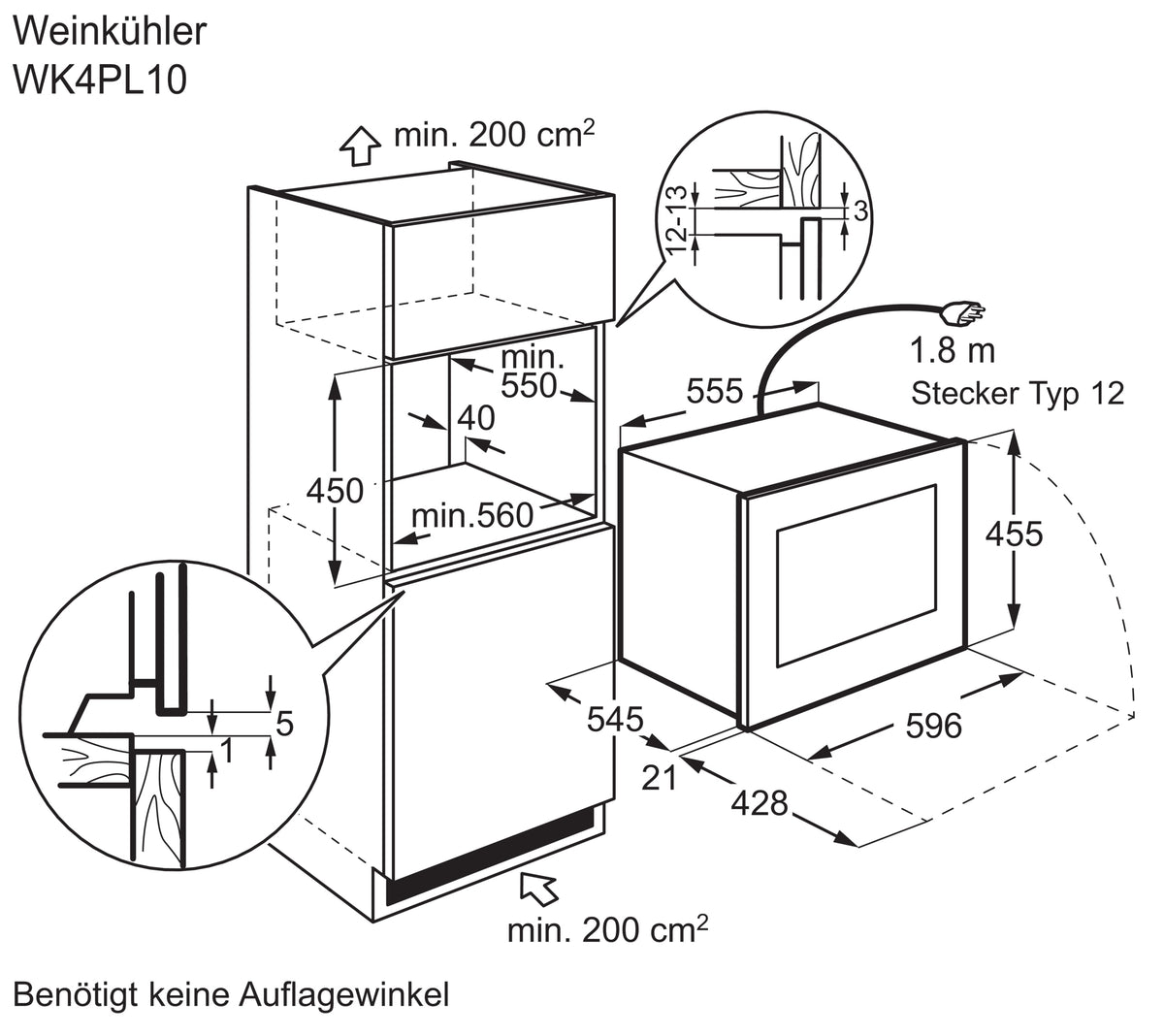 Electrolux Weinkühlschrank WK4PL10CN