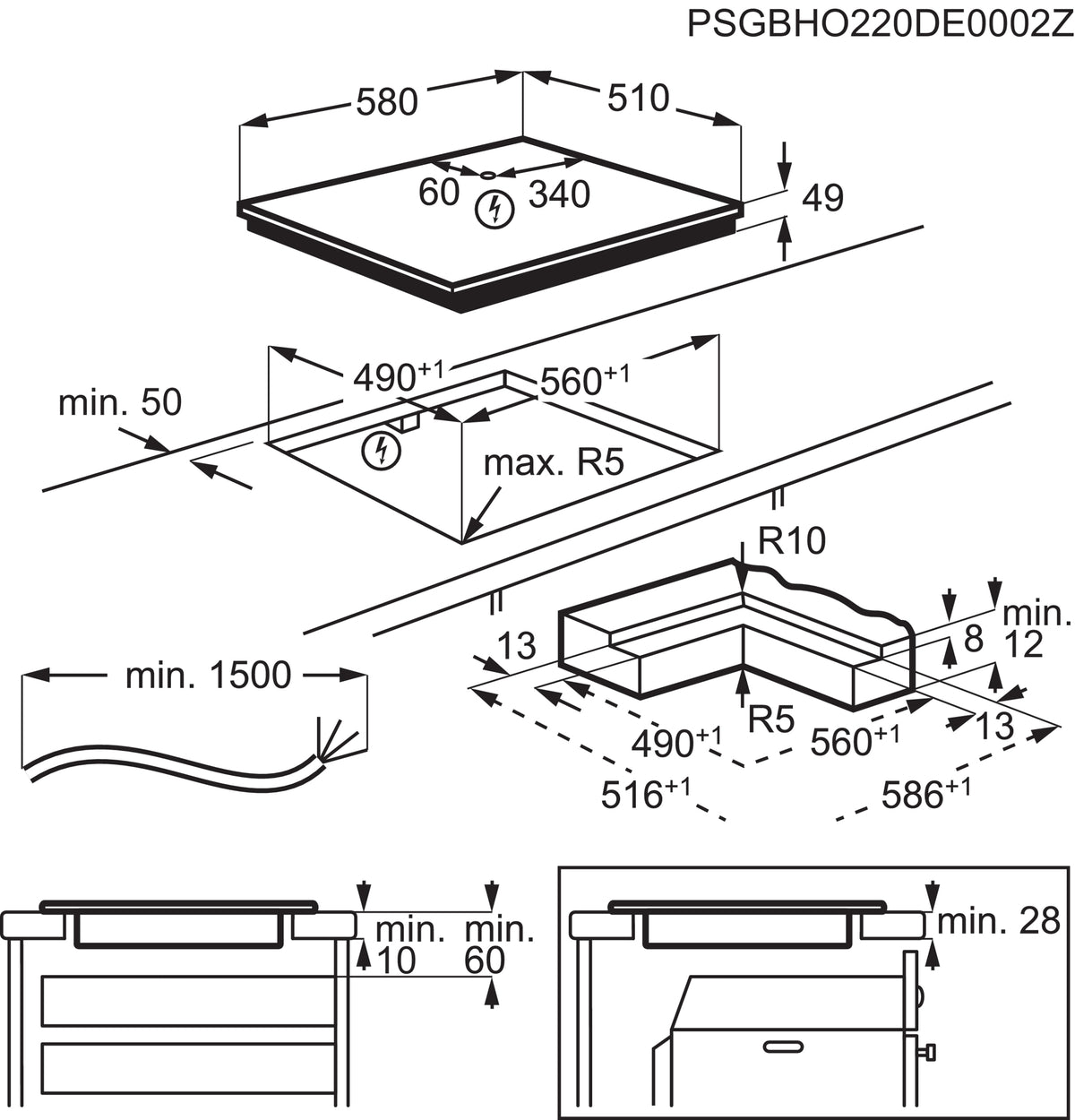 Piano cottura a induzione AEG KFA58DIO