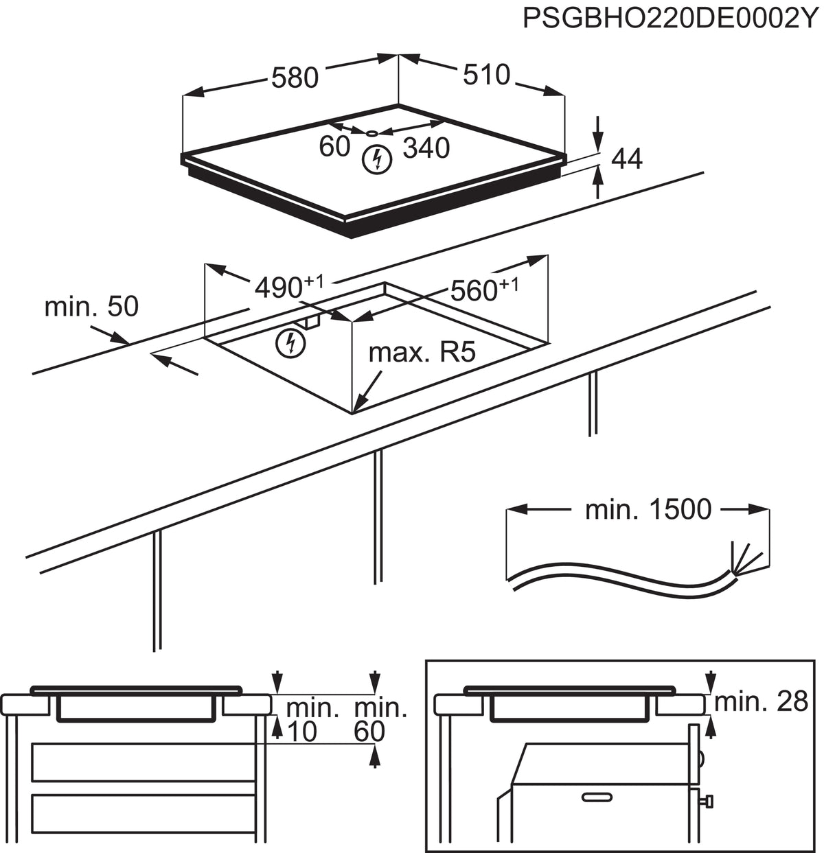 Piano cottura a induzione AEG KFA58DIO