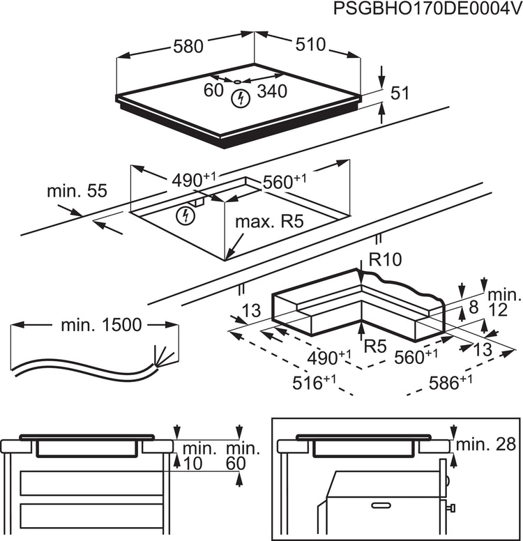 Piano cottura in vetroceramica AEG KFA58DO