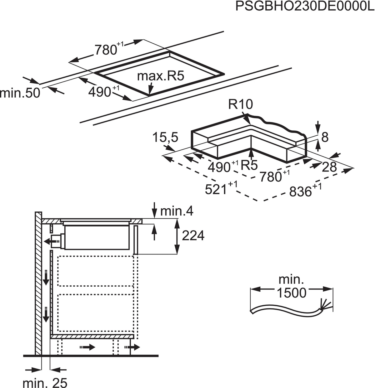 Electrolux Cooktop Extractor Fan DMGL8362AO