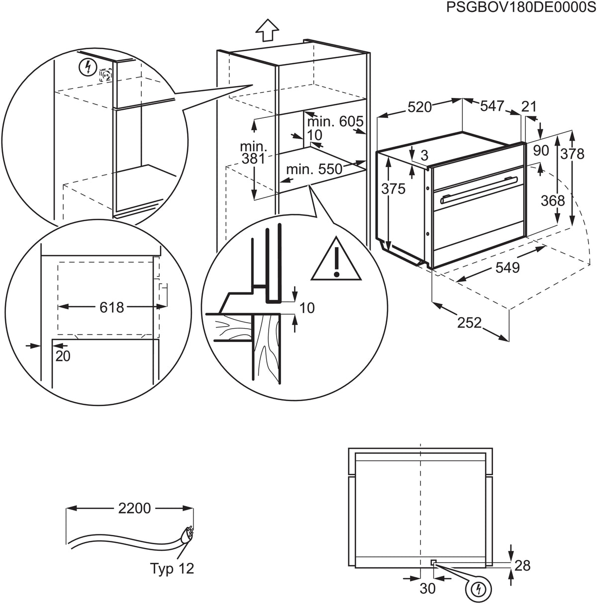 Electrolux Kompakt-Mikrowellengerät EB3GL3CN