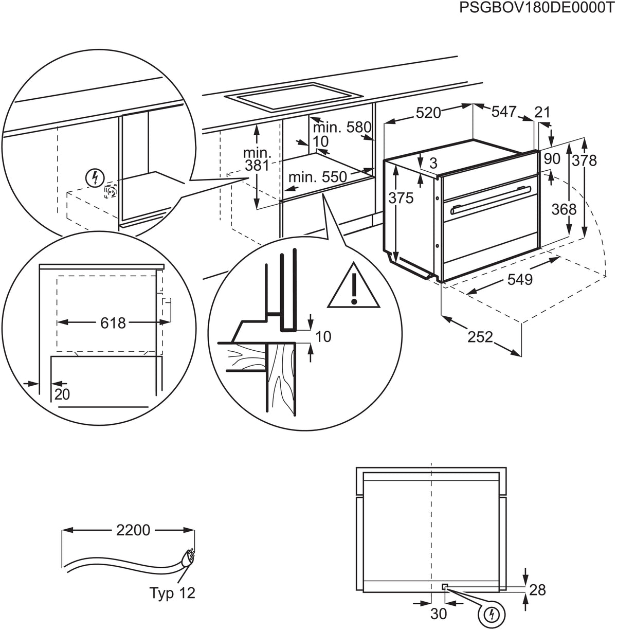 Forno a microonde compatto Electrolux EB3GL9KCN