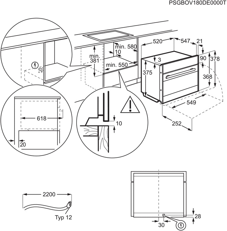 Forno a microonde compatto Electrolux EB3GL3SP