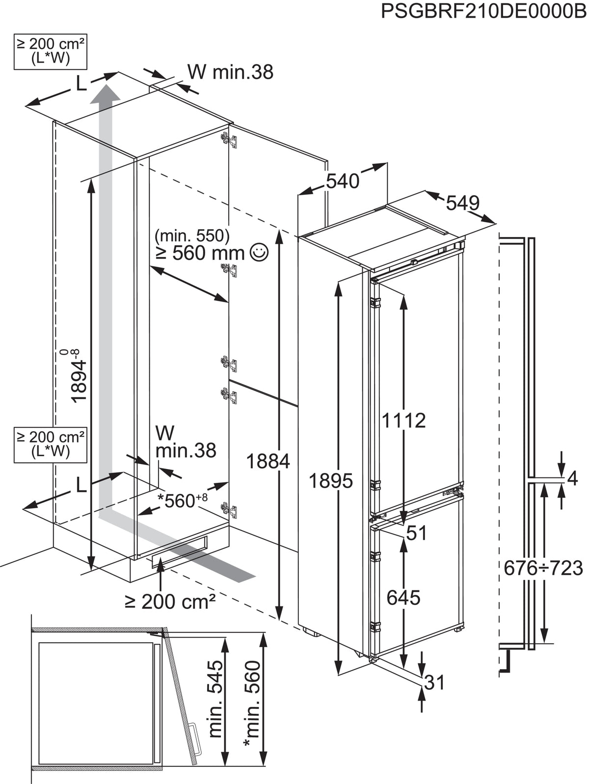Electrolux Fridge Freezer IK2671BNR