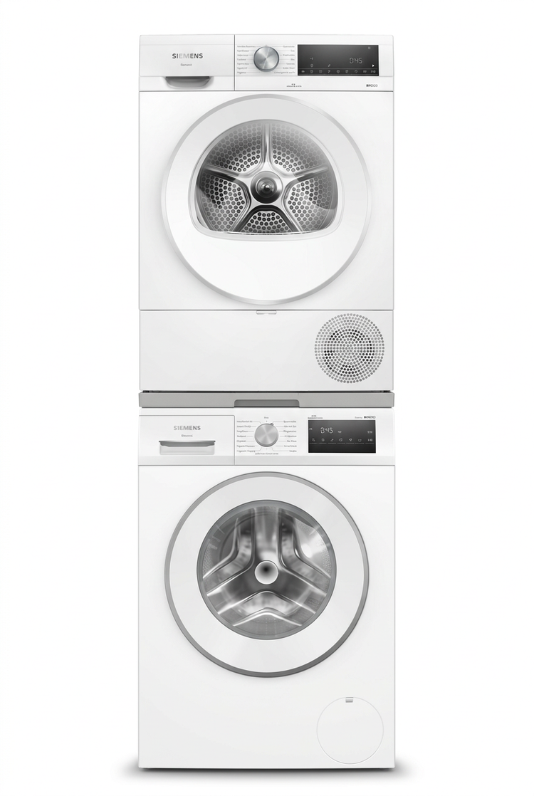 Siemens WM14N2B4CH und WQ33G293CH als Waschturm, illustrative Zusammenstellung